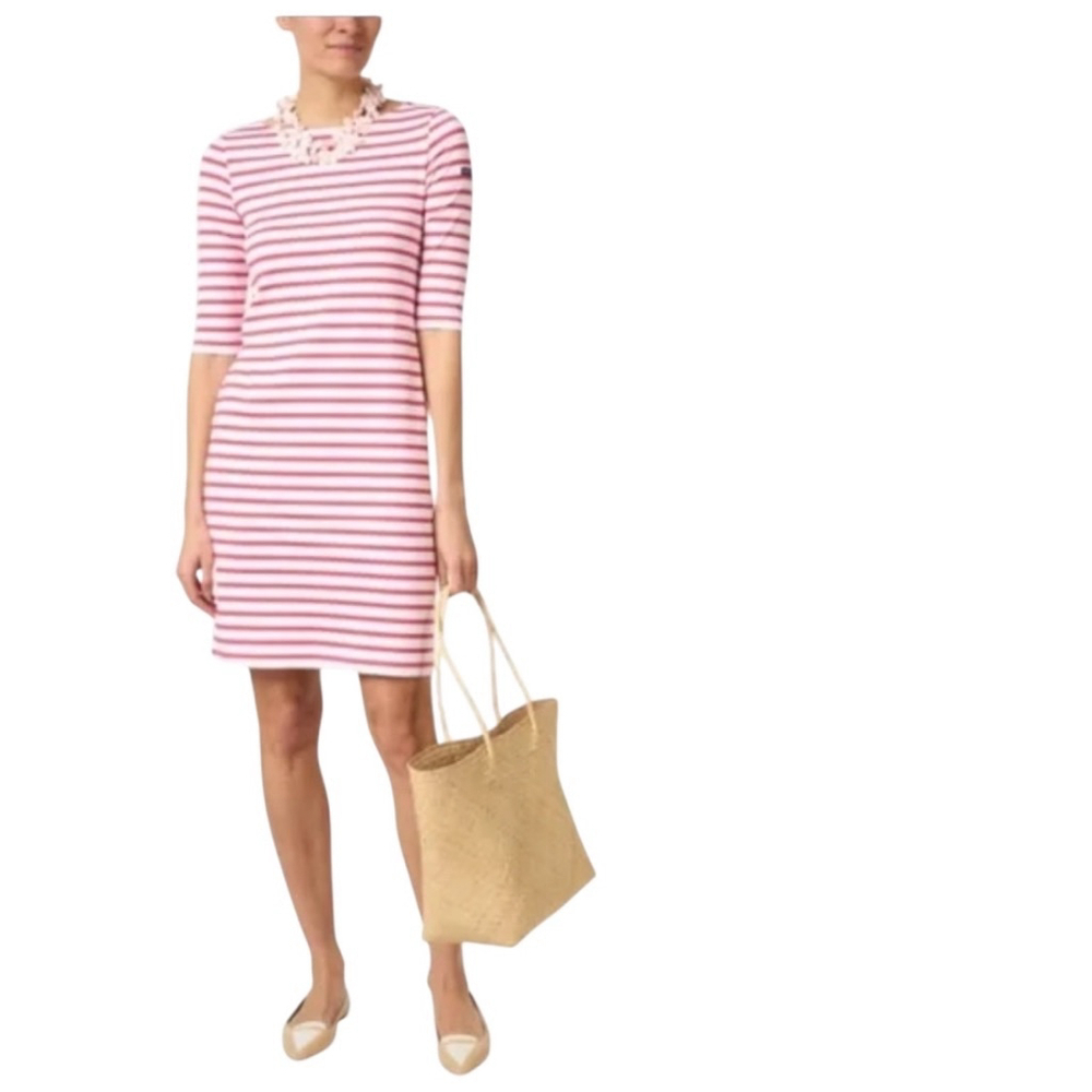 Saint James Breton Stripe Propriano 3/4 Length Sleeve Dress Women's Size Small